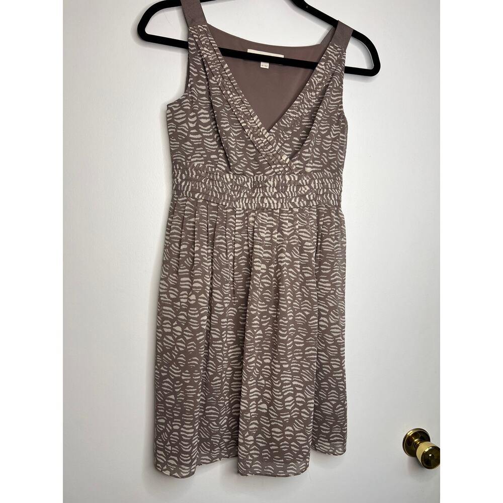 Womens Ann Taylor Loft Size 0P Brown Pattern Dress